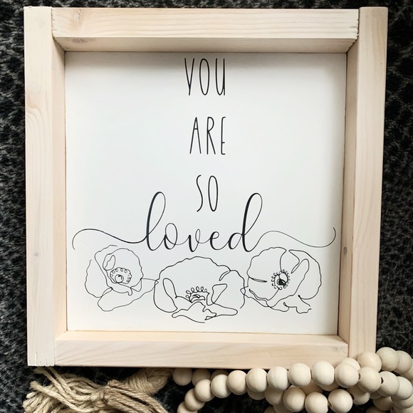 You Are So Loved 9.5” square wood sign, handmade new - Picture 1 of 5